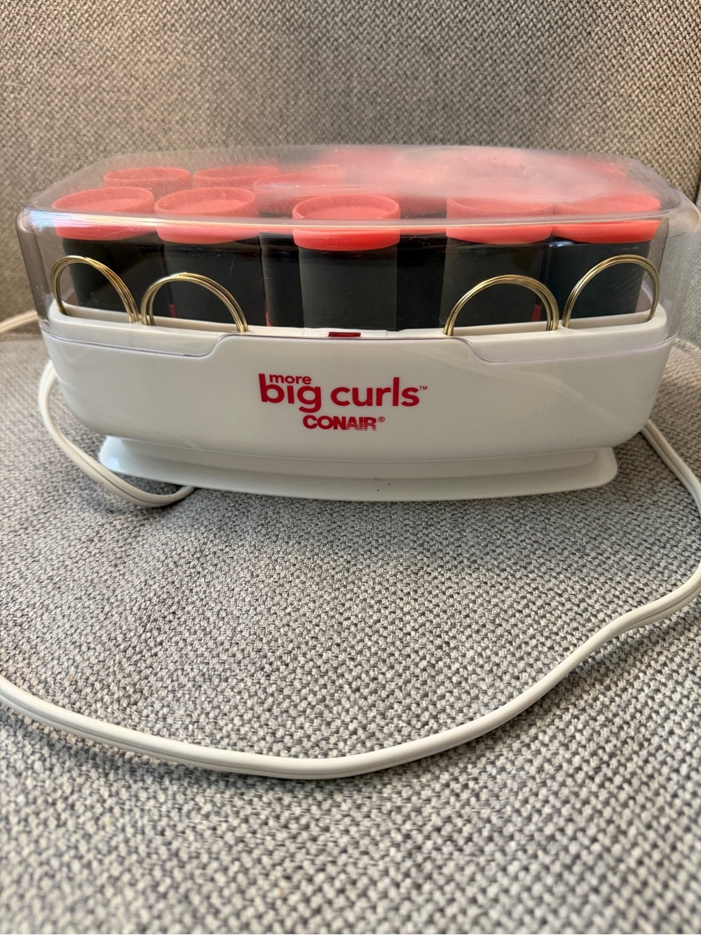 Conair More Big Curls Heated Hair Rollers - Black with Coral Caps WORKS